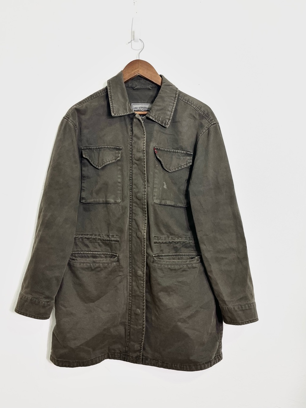 Levi's Women's Oversized Military Utility Field Jacket Olive Green Size M